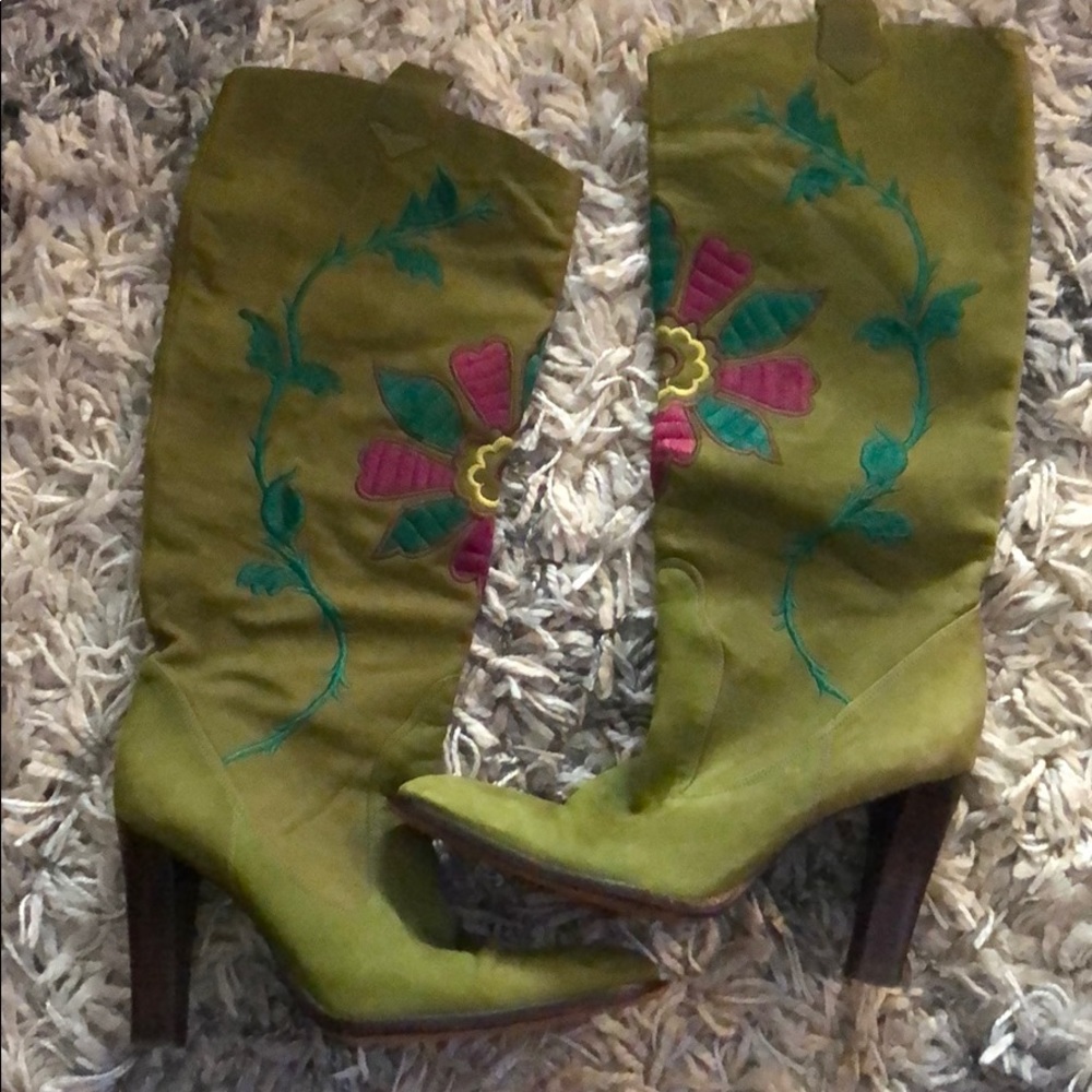 Vince Camuto Imagine Green Floral Boots